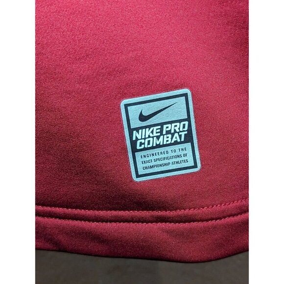 NIKE PRO COMBAT HYPERWARM LONG SLEEVE SHIRT RED BLACK FITTED MENS Size SMALL - Picture 11 of 13
